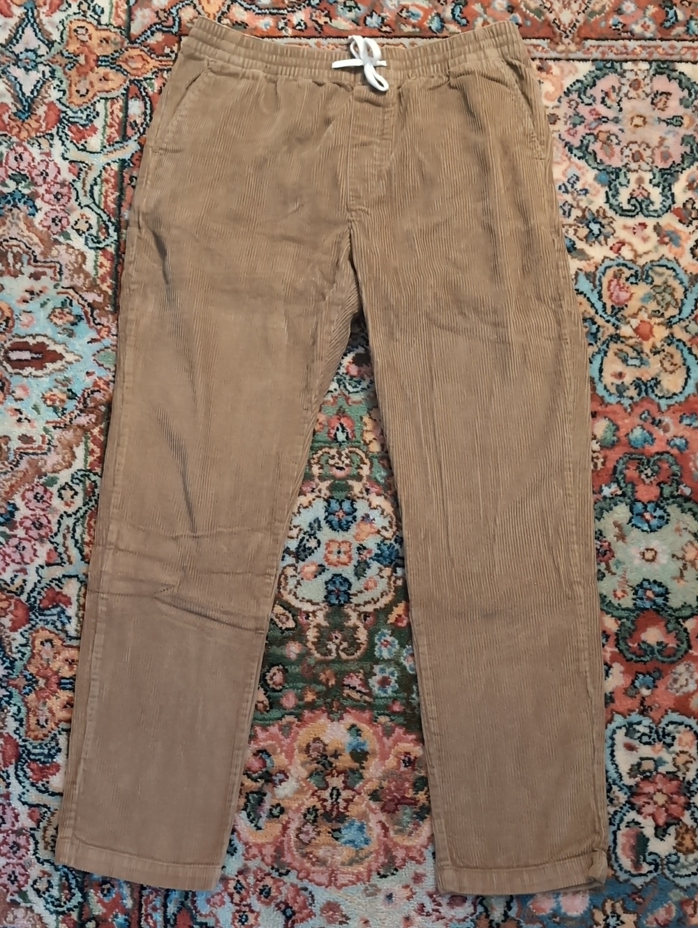 Wellen Corduroy Drawstring Pants in Tan